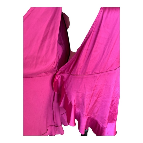 Bebe Flounce Fuchsia Wrap Dress Size XL - Picture 9 of 11